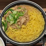 吉野家 - 鍋に麺を全投入