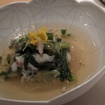 火蓮 - 風呂吹き大根 ずわいかにと春菊の土佐酢あえ