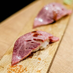 はらみ焼肉ホルモン櫻 - 和牛はらみ炙り握り
