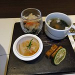 一 - 本日のスープと季節の前菜三種盛り合せ