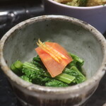 鎌倉 寸草 - 金時人参と菜花のお浸し