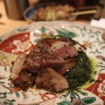 YAOYA TOKYO - 新鮮河内鴨のたたき 大葉ジェノベーゼ