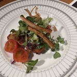 銀座ろくさん亭 - サラダ仕立ての牡蠣の揚物