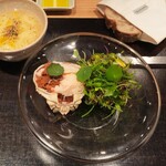 やまぐち - こっぺメスズワイガニ、ハーブのサラダ