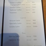 NAOMI Coffee by Fcoffeeroasters - メニュー