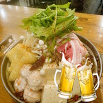 鶴亀八番 - 料理写真:【鶴亀風火鍋スパイシー鍋コース】ビール有り この冬はコレで決まり!!