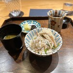 御料理 ふじ田 - お食事：鯛＆九条ネギの土鍋ご飯