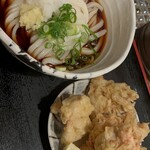 たけうちうどん店 - とり天ぶっかけ（とりは別皿でお願いしました）