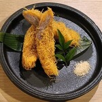 鴨ときどき馬 - 鴨ささみの包み揚げ 柚子塩