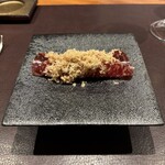 イル アオヤマ - ブレザオラ(和牛、生ハム)、バルサミコ酢ごはん、白トリュフ