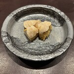 イル アオヤマ - 大阪富田林の海老芋、クエ(10日寝かし)フリット、白トリュフ