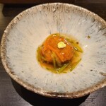 おみ乃 椿 - 蓮根餅♡スナップエンドウと人参の餡掛けで♡