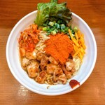 麺と肉 だいつる - 旨辛ホルモンまぜそば(4辛)の麺大盛