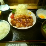 とんかつ いわい - 仮面のワガママ定食(時価)上ロースの厚切り生姜焼、幻の生卵定食！