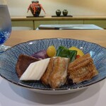 茶つぼ - 鰻の塩焼き＆蒸し野菜