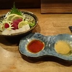 ふた夜の月 - 今宵のおまかせ。鮃昆布〆鮪赤身。