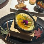 AWA NISHI-IZU - 前菜:松茸と酒粕の冷たい茶碗蒸し