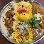 酒とスパイス マツコ - 『あいがけ＋スパイスたまご』1,450円＋150円