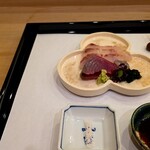 馬車道 大かわ - 鮃の昆布締めと鰹