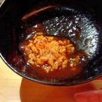 六本木 大皿焼肉 老中 - 「名物 菓子椀ゆっけ風﻿」残った卵黄で卵かけご飯