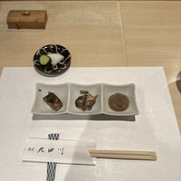 割烹 大田川 - ランチには前菜3種付き
