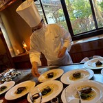 八王子うかい亭 - 鮑の岩塩蒸し