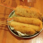 串カツ田中 - 牛串×１,豚串×1,紅しょうが×1,海老×1,チーズ×1 (2025.12.03)