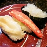 回転寿司 日本海 - バイ貝、ズワイガニ、白エビ
