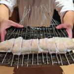 日本料理FUJI - シロアマダイを炭で焼いて。