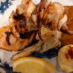 旬菜山元 - イカゲソ炒め　柔らかくてもちもち　日本酒と一緒に楽しみました