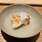 日本料理FUJI - 【写真⑨】活〆白甘鯛の松笠焼き、白甘鯛のあら出汁