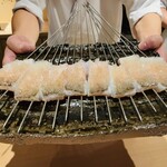 日本料理FUJI - 【写真⑧】活〆白甘鯛の松笠焼き、白甘鯛のあら出汁