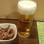 ゆうかり - 生ビール＋お通し