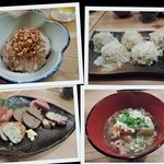 とんかつ いわい - 2014/11　頭の煮こごり　黒豚シューマイ　ソーセージハム盛り合わせ　黒豚もつ煮