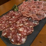 すいすい - ハモンセラーノとイベリコサラミの盛り合わせ