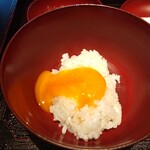尾張 粋 稲葉 - 玉子かけご飯　玉子濃厚過ぎます