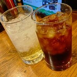 オリーブの丘 - ドリンク写真:まずはシャルドネソーダ+炭酸水割とウーロン茶を!