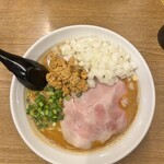 金麺と金蕎麦 - 濃厚あん肝蕎麦（1400円）＋玉ねぎ増し（200円）厳選あん肝乗せ