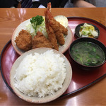 とんかつ繁 - エビひれかつ定食