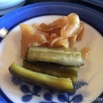 割烹旅館　志みず - 漬物絶品2014.11.24(月・祝)13時　昼飯1万円也(^o^)/　飲物別　焼渡り蟹と鯖が絶句！
      漬物、もろみアイスも絶品