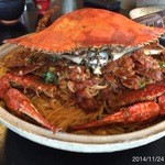 割烹旅館　志みず - 2014.11.24(月・祝)13時　昼飯1万円也(^o^)/　飲物別　焼渡り蟹と鯖が絶句！
      漬物、もろみアイスも絶品