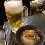 どん亭 - お通しと生ビ