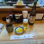 とんかつ 大幸 - とりあえずビール（キリンラガー中瓶）