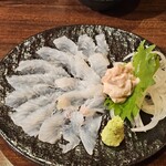 麺酒場 さかのうえ - カワハギのお刺身