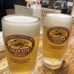 お好み焼 キャベツ - 生ビールキリンラガー650円