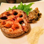 焼鳥よしなが - 蓮根揚げ