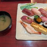 旬鮮 酢寿喜 - ご褒美ランチにぎり　しじみみそ汁付き