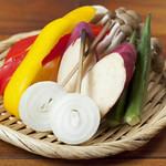 Steamed seasonal vegetables