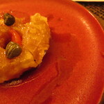 庵 浮雨 - れんこんの天ぷら焦がしバターソース