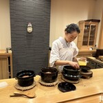 みつき - 最後の土鍋ご飯は女将が仕上げてくれます